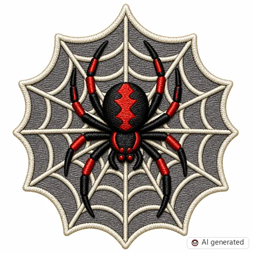 Diseño de tatuaje de Araña en estilo Bordado