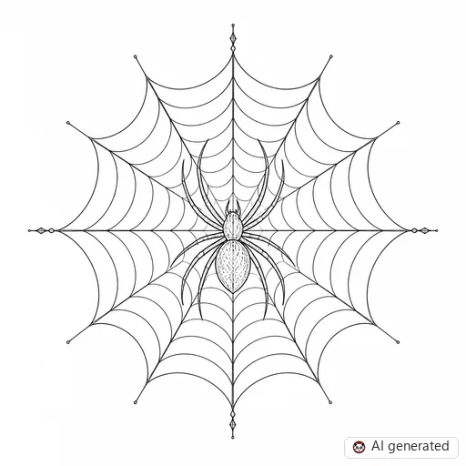 Spider tattoo design in Fine-Line style