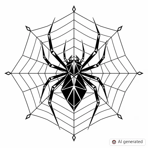 Spider tattoo design in Geometric style