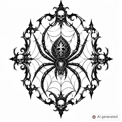 Disegno di tatuaggio Ragno in stile Gothic