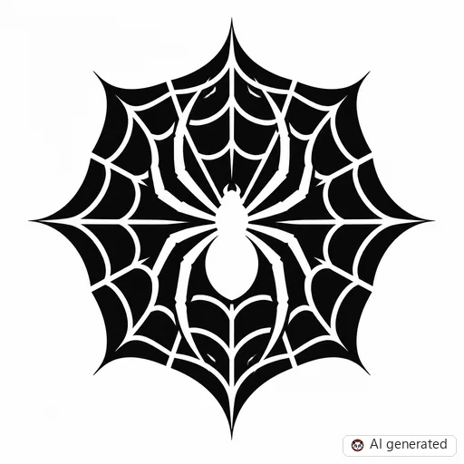 Spinne-Tattoo-Entwurf im Stil Negative Space