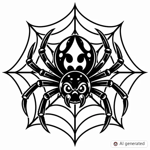 Spider tattoo design in New School style