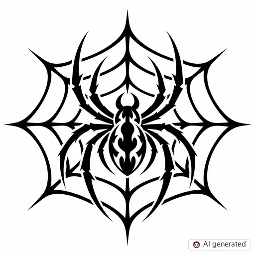 Spider tattoo design in Tribal style