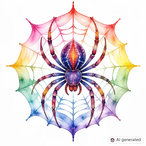 Spider tattoo design in Watercolor style