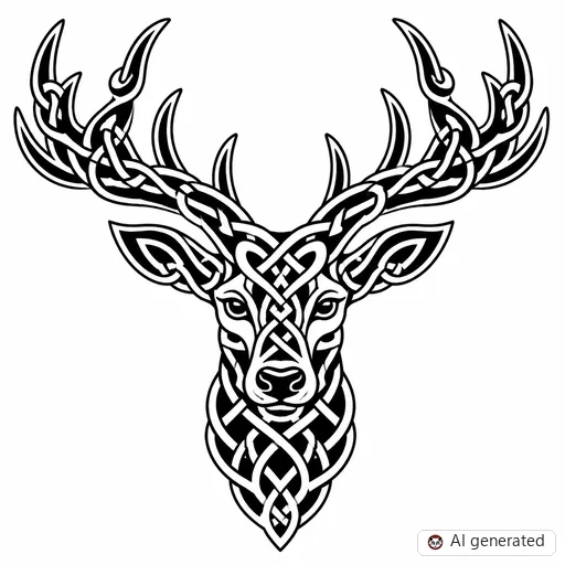 Disegno di tatuaggio Cervo in stile Celtico