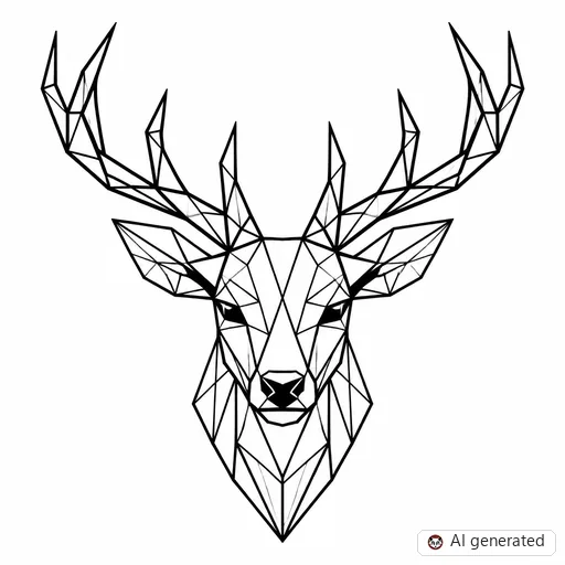 Stag tattoo design in Geometric style