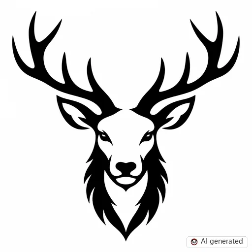 Hirsch-Tattoo-Entwurf im Stil Negative Space