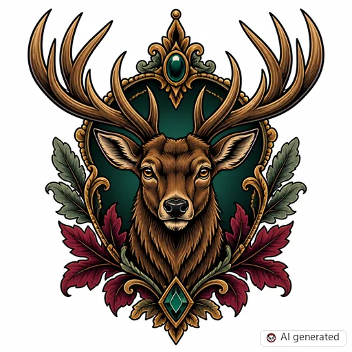 Hirsch-Tattoo-Entwurf im Stil Neo-Traditional