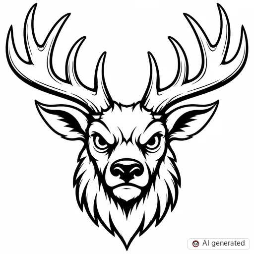 Stag tattoo design in New School style