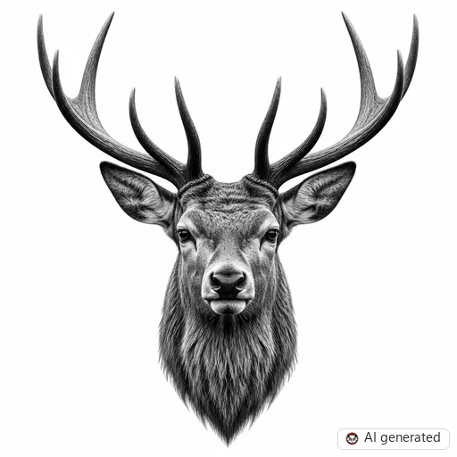 Stag tattoo design in Realism style