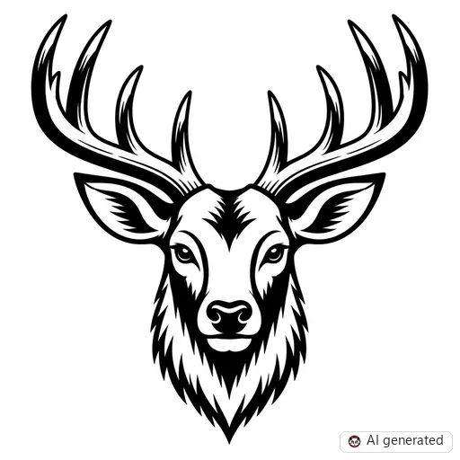 Stag tattoo design in Traditional style