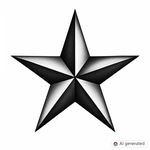 Star tattoo design in Black & Grey style