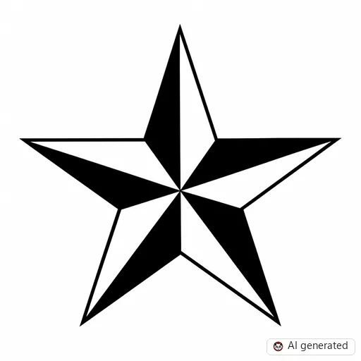 Star tattoo design in Blackwork style