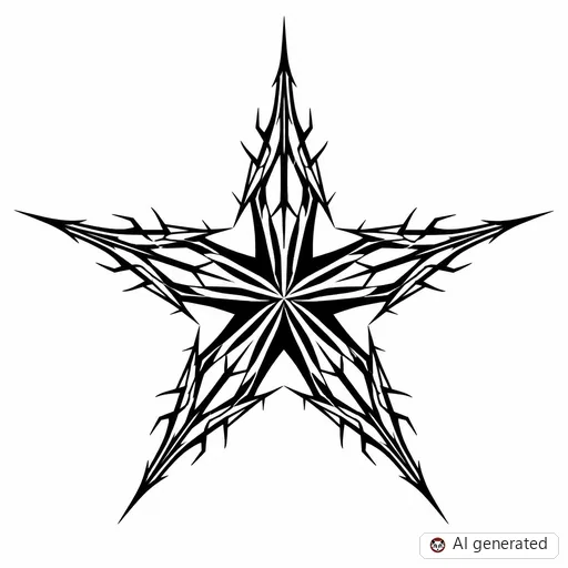 Star tattoo design in Cybersigilism style