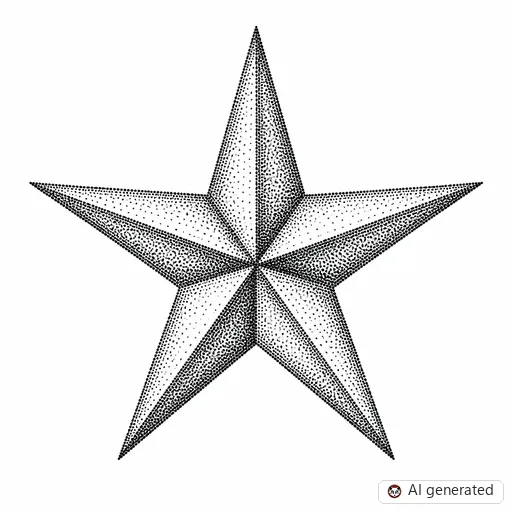 Star tattoo design in Dotwork style