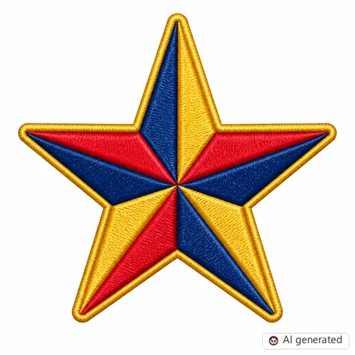 Diseño de tatuaje de Estrella en estilo Bordado