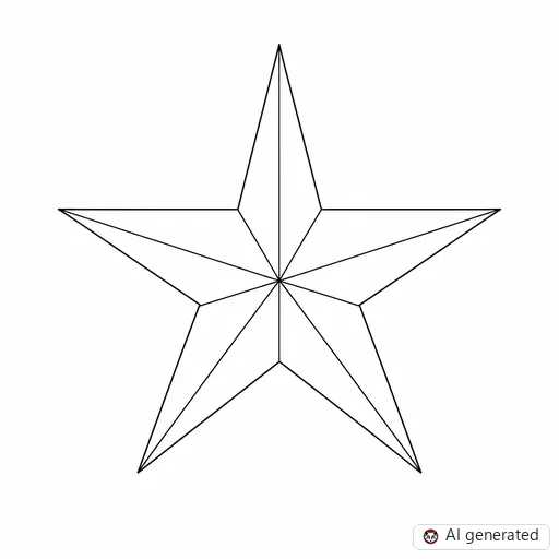 Star tattoo design in Fine-Line style