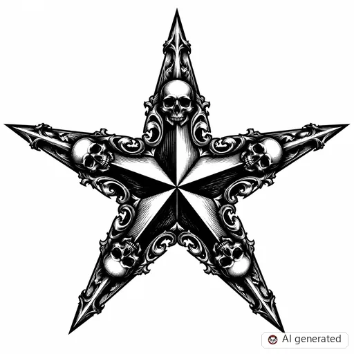 Disegno di tatuaggio Stella in stile Gothic