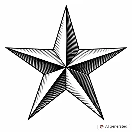 Star tattoo design in Illustrative style