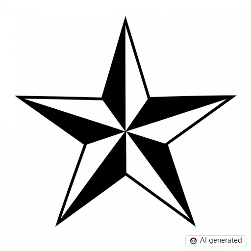 Stern-Tattoo-Entwurf im Stil Negative Space