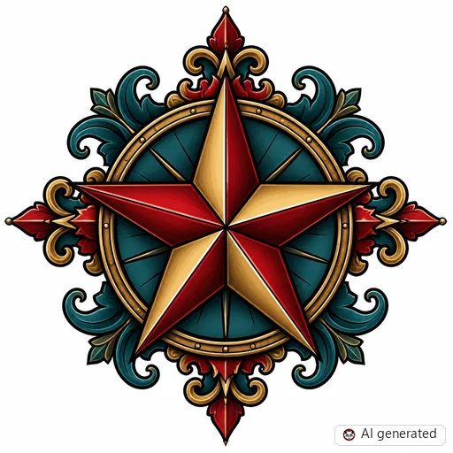 Stern-Tattoo-Entwurf im Stil Neo-Traditional