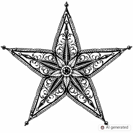 Star tattoo design in Ornamental style