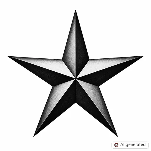 Star tattoo design in Realism style