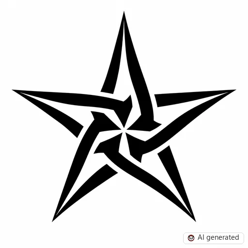 Star tattoo design in Tribal style