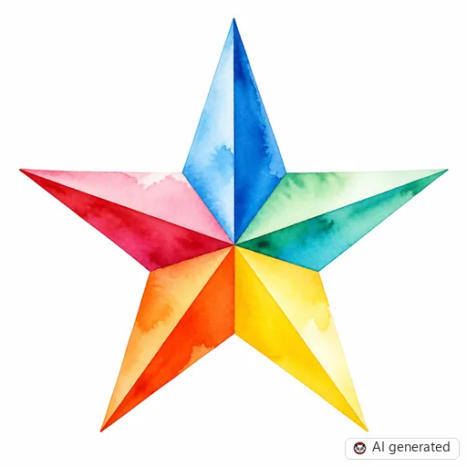 Star tattoo design in Watercolor style