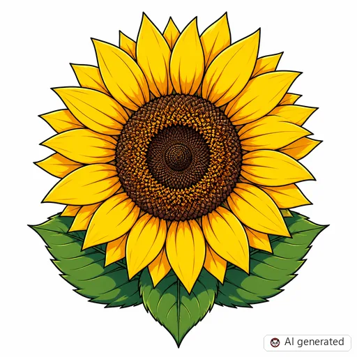 Sonnenblume-Tattoo-Entwurf im Stil Anime
