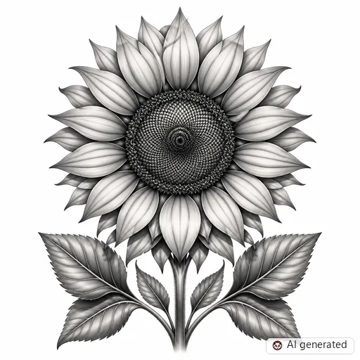 Sonnenblume-Tattoo-Entwurf im Stil Chicano
