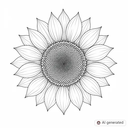 Sunflower tattoo design in Fine-Line style