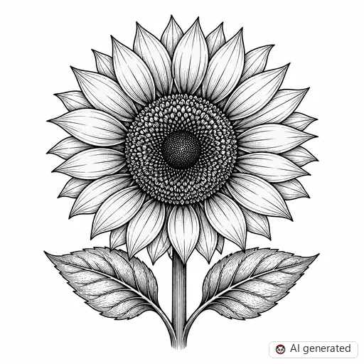 Sunflower tattoo design in Illustrative style