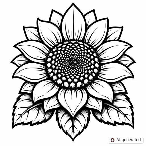 Sunflower tattoo design in New School style