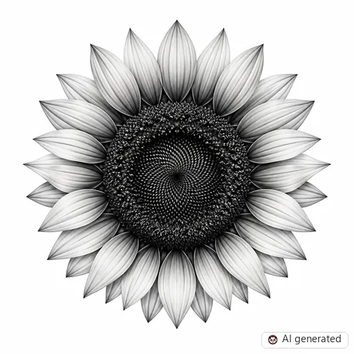 Sunflower tattoo design in Realism style