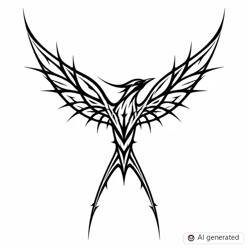 Swallow tattoo design in Cybersigilism style