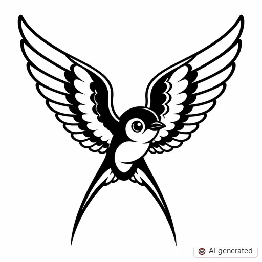 Swallow tattoo design in New School style