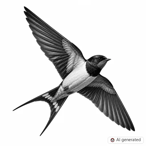 Swallow tattoo design in Realism style