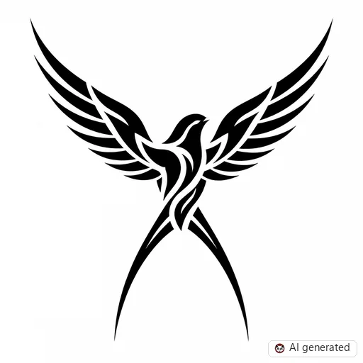 Swallow tattoo design in Tribal style