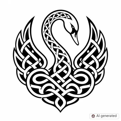 Disegno di tatuaggio Cigno in stile Celtico