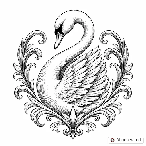 Swan tattoo design in Illustrative style