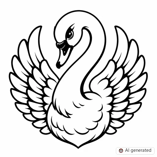 Swan tattoo design in New School style