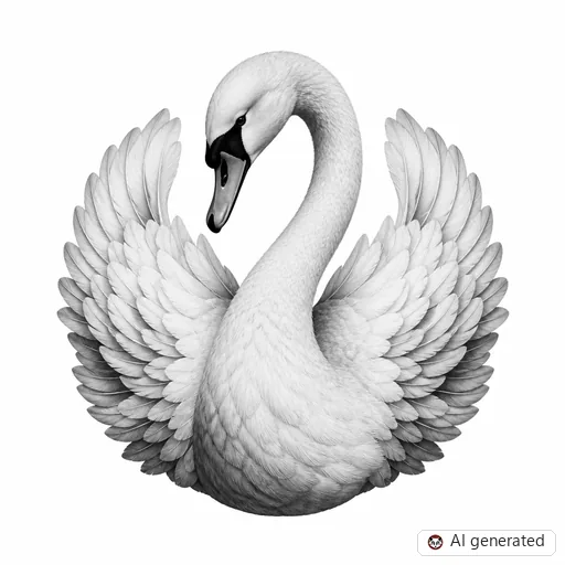 Swan tattoo design in Realism style