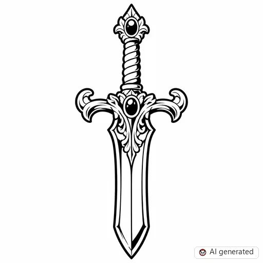 Sword tattoo design in New School style