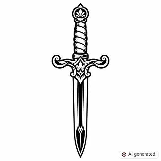 Sword tattoo design in Traditional style
