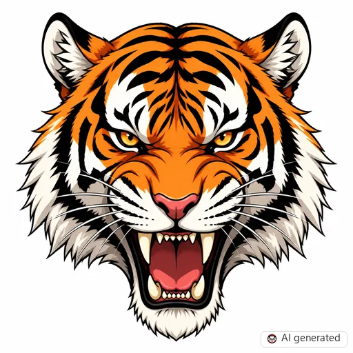 Tiger-Tattoo-Entwurf im Stil Anime