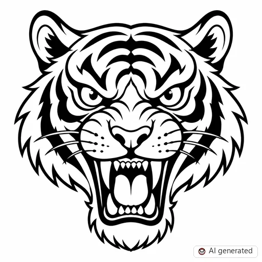 Tiger tattoo design in New School style