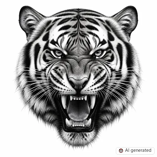 Tiger tattoo design in Realism style