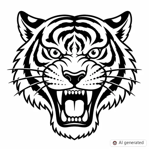 Tiger tattoo design in Traditional style