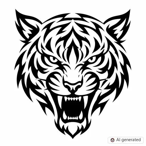 Tiger tattoo design in Tribal style